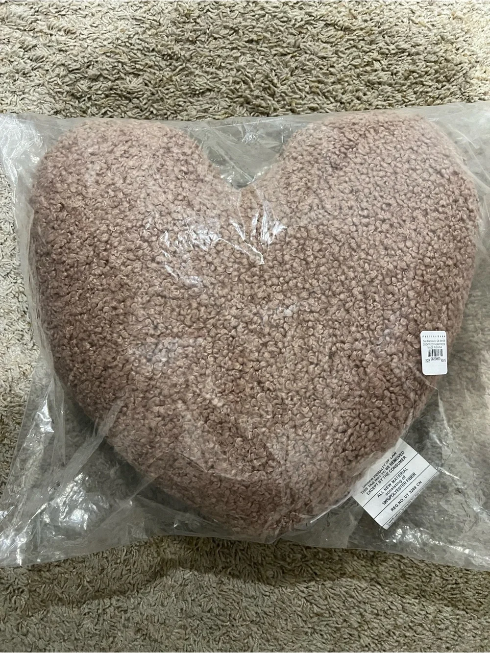 Pottery Barn Heart Pillow - Dusty Rose